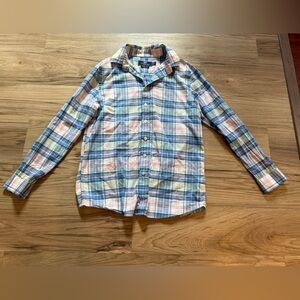 Vineyard Vines Blue and Pink Casual Button Down Shirt Boys L 16